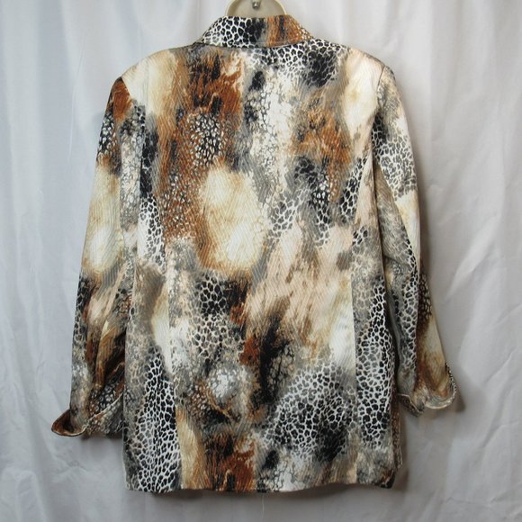 Toni Morgan Women's Button Up Blazer Jacket Cheetah/Leopard Print Size L - Picture 2 of 11